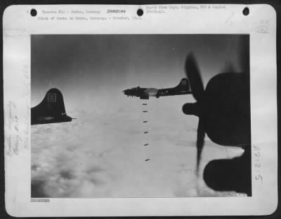 Thumbnail for Consolidated > Stick of bombs on Emden, Germany.-October, 1943.