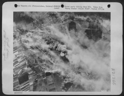 Thumbnail for Consolidated > Bombing of Fallersleben Aircraft wing and Vehicle Factory.