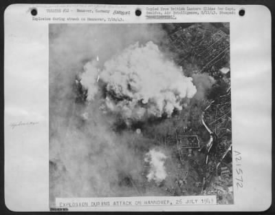 Thumbnail for Consolidated > Explosion during attack on Hannover, 7/26/43.