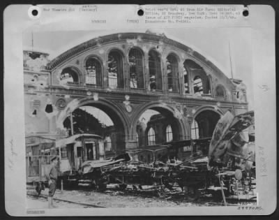 Thumbnail for Consolidated > The Reich'S Transport And Railroad Stations Were Wrecked By The Continuous Raids Of The Aaf And Raf.  At One Time 448 Trains Left Berlin Daily; By The End Of March The Number Was 39.  Over 50,000 Workers Were Busy Constantly Restoring Even Partial Service