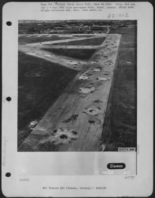 Thumbnail for Consolidated > Bomb Damage To Bremen Airfield, Germany.