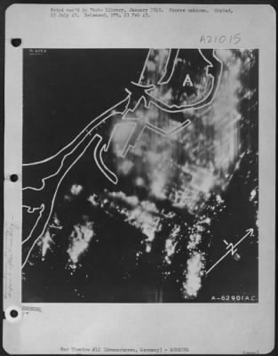 Thumbnail for Consolidated > Bombing Of Bremerhaven, Germany, On The Night Of 18-19Th Sept. 1944.  Photo Was Taken Soon After The End Of The Attack And Shows The Entire Southern Half Of The Town On Fire. The Streets And Docks Are Seen Outlines By The Fire.  The White Line Has Been Dr