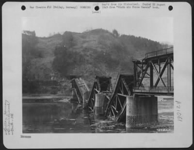 Thumbnail for Consolidated > Bullay Bridge (Over Moselle River), Germany, Destroyed By Flight Of 4 Republic P-47 Thunderbolts Of The 386Th Fighter Group (Xix Tac).  10 Feb. 1945.