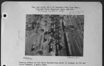 Thumbnail for Consolidated > Bombing Attacks On The Celle Marshalling Yards In Germany By 9Th Air Force Bombers, 8 April 1945.