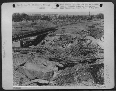 Thumbnail for Consolidated > Attacked 14 Times In 4 Months, The Euskirchen Rail Bridge, Spanning The Erft River, 20 Miles South Of Cologne, Germany Was A Familiar Target To Martin B-26 Marauders, A-26S And A-20 Crews Of The 9Th Air Division.  Despite Repeated Attacks Which Resulted I