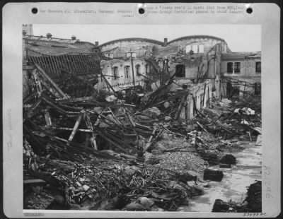 Thumbnail for Consolidated > Tanks Badly Needed By German Armies Defending Their Homeland Used To Come From The Adlerwerke Plant In Frankfurt, Germany -- Before Bombs Of The Us 8Th Af And The Raf Made It Their Target In March 1944 And Again In Sept.  Only Rubble And Debris Remained A