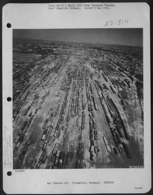 Thumbnail for Consolidated > Bomb Damage To Railroad Yards, Frankfurt, Germany.