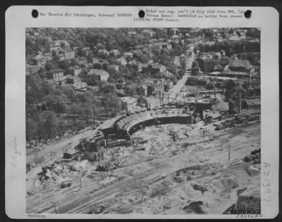 Thumbnail for Consolidated > The Rail Center And Marshalling Yards At Gottingen, Germany, 25 Miles Northwest Of Kassel, Was Gutted And Put Into Disuse By The Attacks Of Us 8Th Af.