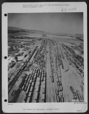 Thumbnail for Consolidated > Aerial View Of The Bomb Damaged Railroad Yards At Gottingen, Germany.  12 May 1945.