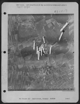 Consolidated > Bombs Dropped By Planes Of The 303Rd Bombardment Group, 8Th Af On 30 May 1944, Head For The Junkers Aircraft Factory In Halberstadt, Germany, To Add To The Destruction Wrought By Bombs Already Bursting On The Target.