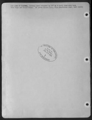 Consolidated > Sub Pens At Hamburg, Germany Were Attacked By Raf On 9 April 1945 With Both Tall Boys And Grand Slams.  Of 7 Direct Hits, 5 Penetrated Roof.  (Aaf Photo)