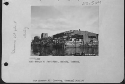 Thumbnail for Consolidated > Bomb Damage To Factories, Hamburg, Germany.