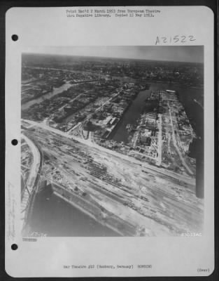 Thumbnail for Consolidated > Bomb Damaged Rhenania-Ossag Oil Refinery, Hamburg, Germany.