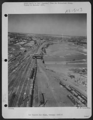 Thumbnail for Consolidated > Aerial View Of The Bomb Damaged Railroad Yards At Hamm, Germany.  12 May 1945.