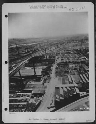 Thumbnail for Consolidated > Aerial View Of The Bomb Damaged Railroad Yards At Hamm, Germany.  12 May 1945.