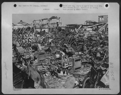 Consolidated > Overall View Showing The Damage Done By The Raf And Us Af To The Deutche Dunlop A.G. Tire And Rubber Factory At Hanau, Germany.  The Widespread Destruction In This Plant Severely Cut Part Of The German Tire Production For Motor Vehicles.  This Part Of The