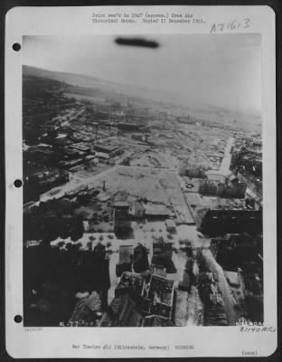 Consolidated > Aerial View Of The Bomb Damaged Railroad Yards At Hildensheim, Germany.  10 May 1945.