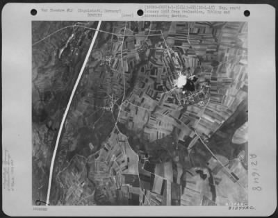 Thumbnail for Consolidated > Bombs Burst In A Compact Cluster On The Ammunition Dump At Ingolstadt, Germany During A Mission By Planes Of The 320Th Bomb Group, 443Rd Bomb Squadron, April 20 1945.