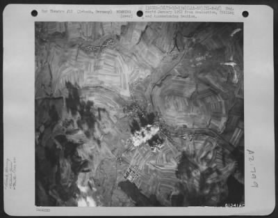 Thumbnail for Consolidated > Bombs Burst On Railroad Yards At Lebach, Germany, During A Mission By Planes Of The 320Th Bombardment Group, 441St Bombardment Squadron, 14 Feb. 1945.