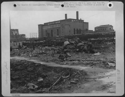 Thumbnail for Consolidated > The Remainder Of What Was Once A Chemical And Chlorosuplhonic Acid Plant For Smoke Screen Manufacture Is Shown.  The I.G. Farben Plant Produced Plastics, Dye-Stuffs And Butanol, And, It Was Later Discovered, Concentrated Hydrogen Peroxide For Jet-Propulsi