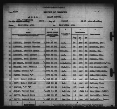 Report of Changes > 23-Aug-1942