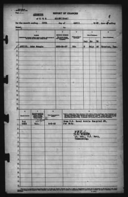 Report of Changes > 30-Apr-1943