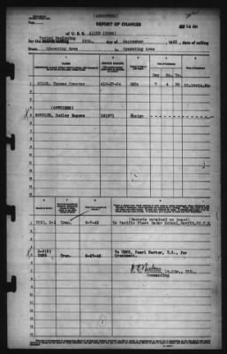 Thumbnail for Report of Changes > 29-Sep-1943