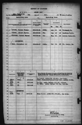 Report of Changes > 9-Oct-1943