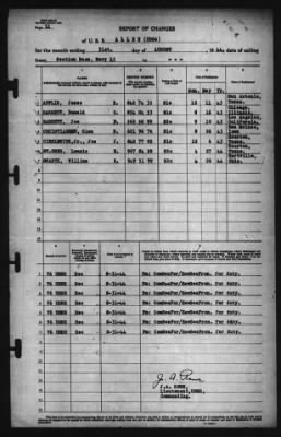 Thumbnail for Report of Changes > 31-Aug-1944