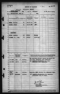 Thumbnail for Report of Changes > 9-Nov-1944