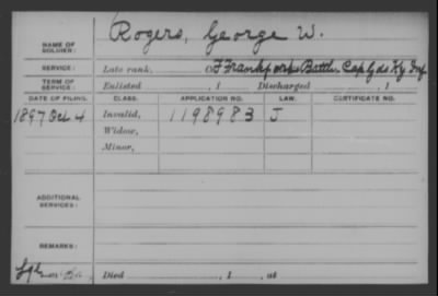 Regiment Frankfort Battn Cap. Gds > Company F