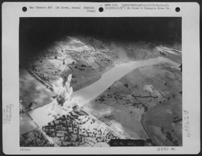 Thumbnail for Consolidated > Direct Hits Are Scored On The Mu River Bridge, Burma By The 12Th Bomb Group, 82Nd Bomb Squadron On 20 August 1944.