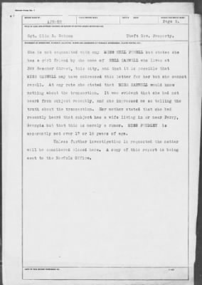Bureau Section Files, 1909-21 > Sergeant Olin B. Watson (#52-530-1)