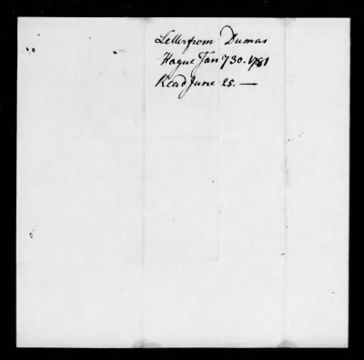 Thumbnail for Diplomatic despatches received from Charles W F Dumas, 1777-82.