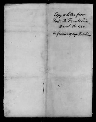 Thumbnail for Diplomatic despatches and letters received from Benjamin Franklin, 1777, 1779-84.