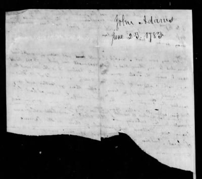 Diplomatic despatches received from John Adams, 1779-83 and 1785.