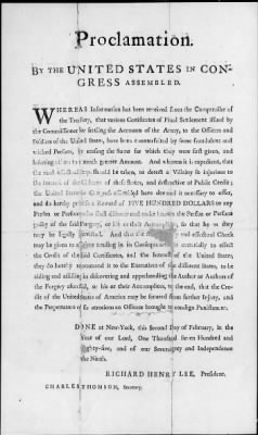 Thumbnail for Broadsides of the Continental Congress, 1775-88 (incomplete).