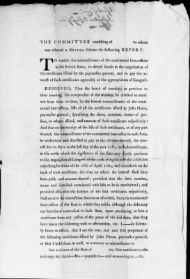 Thumbnail for Broadsides of the Continental Congress, 1775-88 (incomplete).