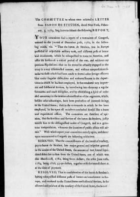 Thumbnail for Broadsides of the Continental Congress, 1775-88 (incomplete).