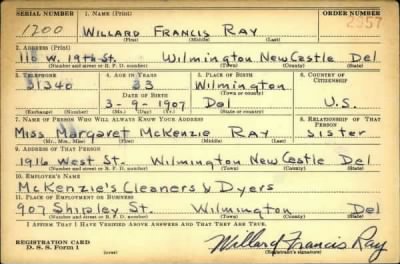 Thumbnail for Willard Francis > Ray, Willard Francis