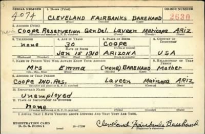 Thumbnail for Cleveland Fairbanks > Barehand, Cleveland Fairbanks