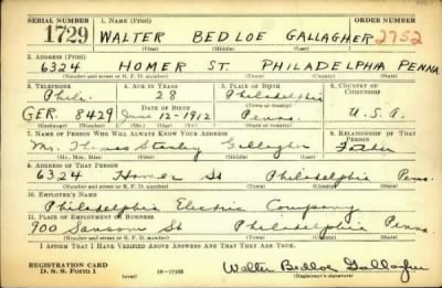 Thumbnail for Walter Bedloe > Gallagher, Walter Bedloe