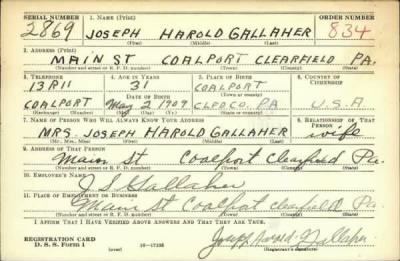 Thumbnail for Joseph Harold > Gallaher, Joseph Harold