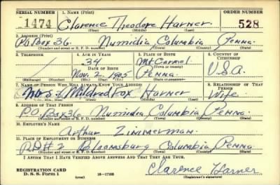 Thumbnail for Clarence Theodore > Harner, Clarence Theodore