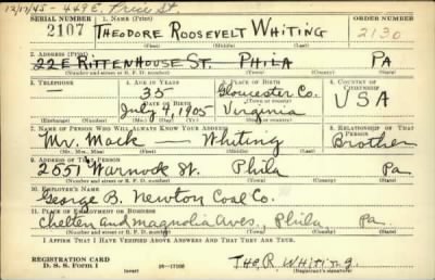 Thumbnail for Theodore Roosevelt > Whiting, Theodore Roosevelt