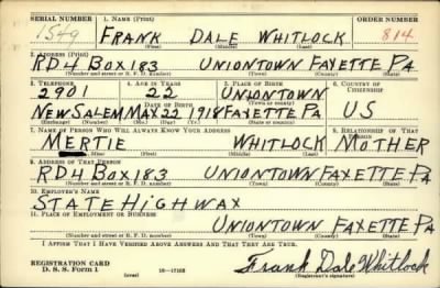 Thumbnail for Frank Dale > Whitlock, Frank Dale