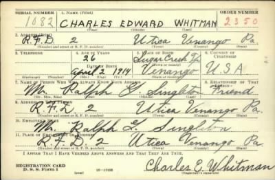 Thumbnail for Charles Edward > Whitman, Charles Edward