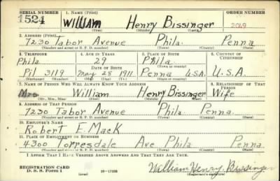 Thumbnail for William Henry > Bissinger, William Henry