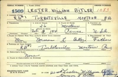 Thumbnail for Lester William > Bitler, Lester William