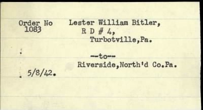 Thumbnail for Lester William > Bitler, Lester William